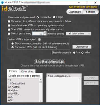 idcloak VPN screenshot 2