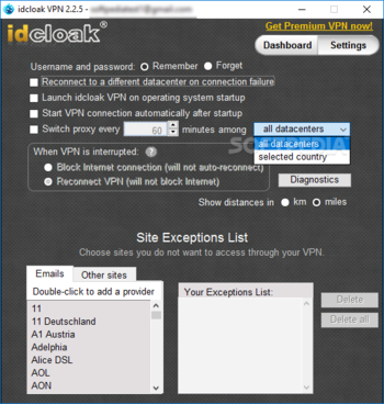 idcloak VPN screenshot 3