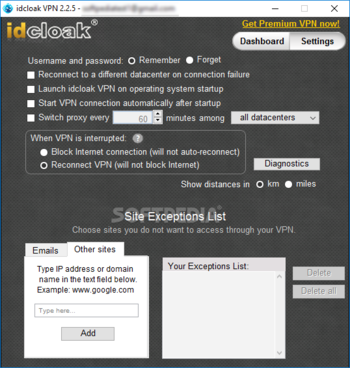 idcloak VPN screenshot 4