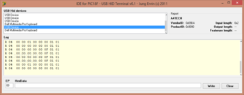 IDE for PIC18F - USB HID Terminal screenshot