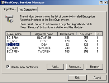IDEA crypting module for BestCrypt screenshot