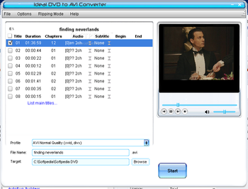 Ideal DVD to Avi Converter screenshot