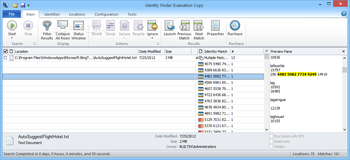 Identity Finder screenshot