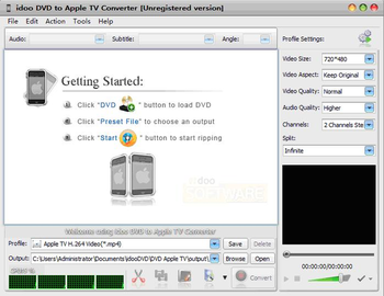 idoo DVD to Apple TV Ripper screenshot