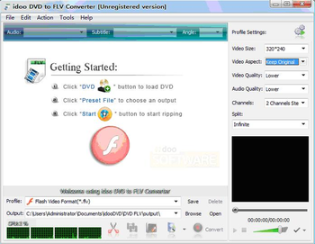 idoo DVD to FLV Ripper screenshot