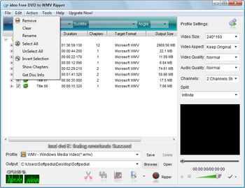 idoo Free DVD to WMV Ripper screenshot 2