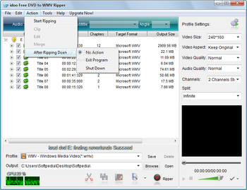 idoo Free DVD to WMV Ripper screenshot 3