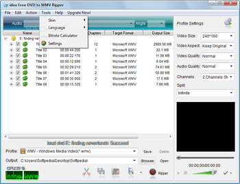 idoo Free DVD to WMV Ripper screenshot 4