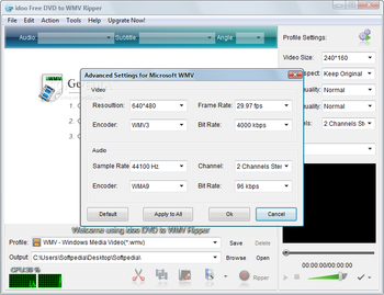 idoo Free DVD to WMV Ripper screenshot 9