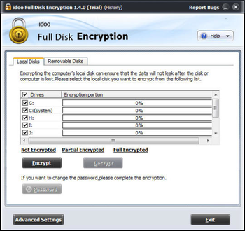 Idoo Full Disk Encryption screenshot