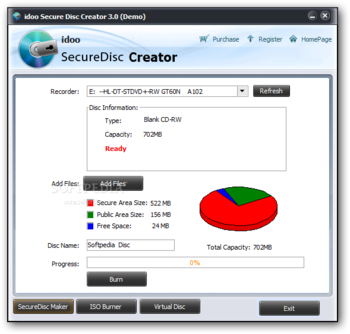 idoo Secure Disc Creator screenshot