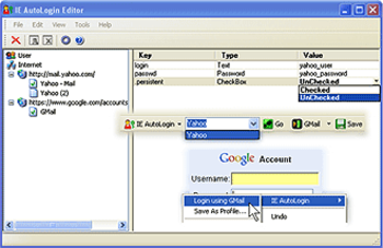 IE AutoLogin screenshot