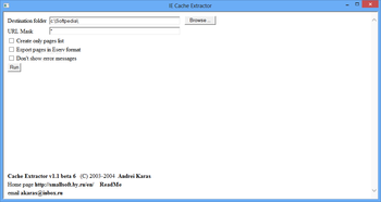 IE Cache Extractor screenshot