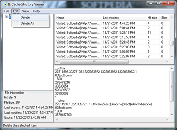 IE Cache&History Viewer screenshot 2