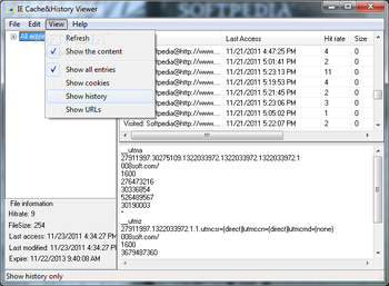 IE Cache&History Viewer screenshot 3