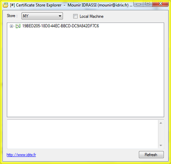IE Certificate Stores Explorer screenshot