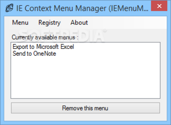 IE Context Menu Manager (IEMenuMan) screenshot
