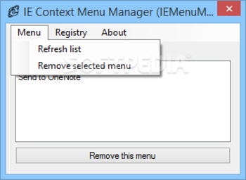 IE Context Menu Manager (IEMenuMan) screenshot 2