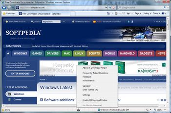 IE DownloadHelper screenshot