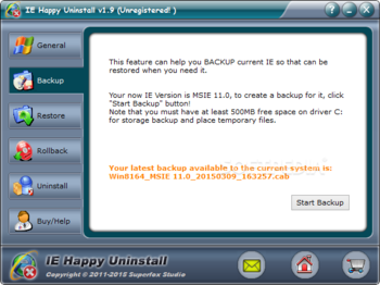 IE Happy Uninstall screenshot 2