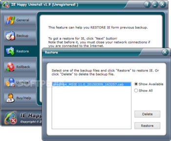 IE Happy Uninstall screenshot 3