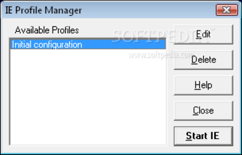 IE Profile Manager screenshot