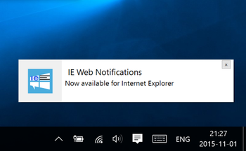 IE Web Notifications screenshot