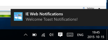 IE Web Notifications screenshot 2