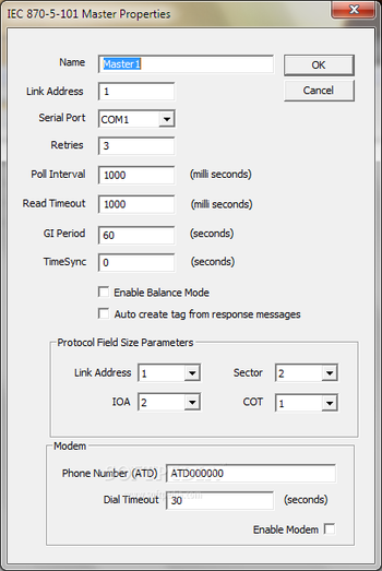 IEC 870-5-101 Simulator screenshot 3