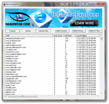 IeCacheExplorer screenshot