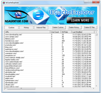 IeCacheExplorer screenshot