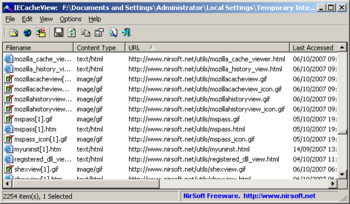 IECacheView screenshot