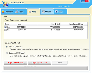 IEraseTraces screenshot