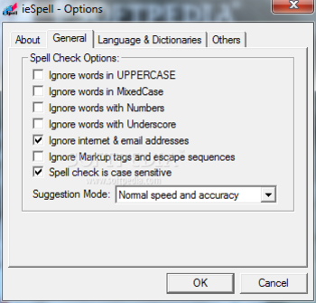 ieSpell screenshot 2