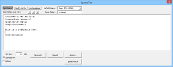 IguanaTeX screenshot 2