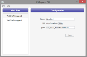 IIS Express GUI screenshot