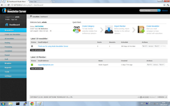 iKode Newsletter Server screenshot