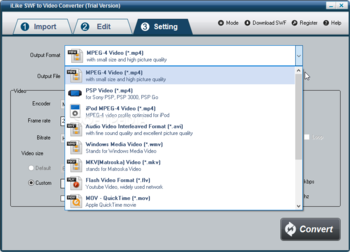 iLike SWF to Video Converter screenshot 4