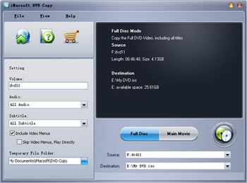 iMacsoft DVD Copy screenshot