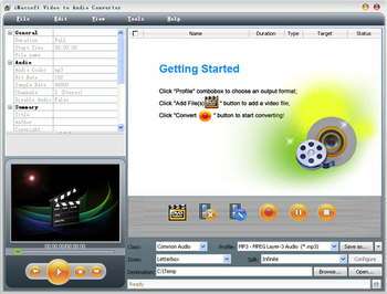 iMacsoft Video to Audio Converter screenshot