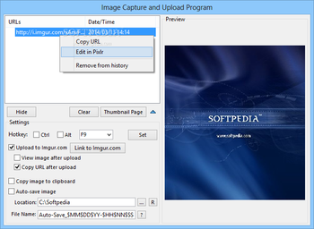Image Capture and Upload Program screenshot
