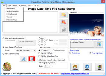 Image Date Time File Name Stamp screenshot 2
