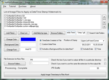 Image time stamp software to timestamp pictures screenshot