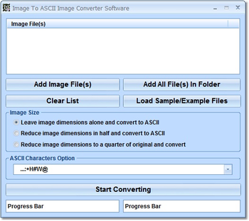 Image To ASCII Image Converter Software screenshot