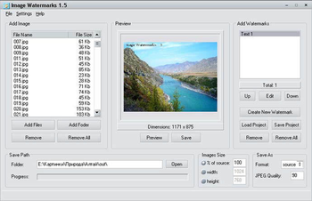 Image Watermarks screenshot