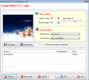 ImageToMp3 Light screenshot