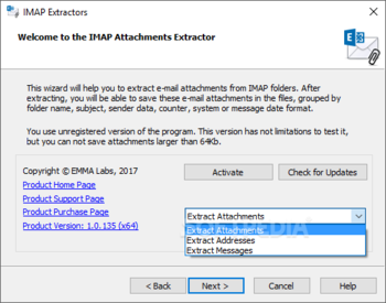 IMAP Extractors screenshot