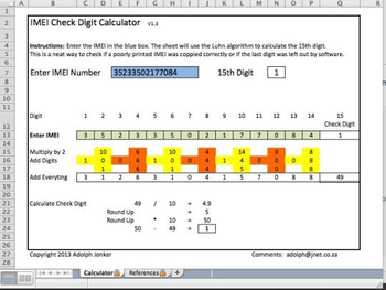 IMEI Check Digit Calculator screenshot
