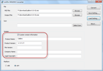ImElfin MSI2EXE Converter screenshot