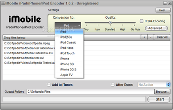 iMobile iPad/iPhone/iPod Encoder screenshot